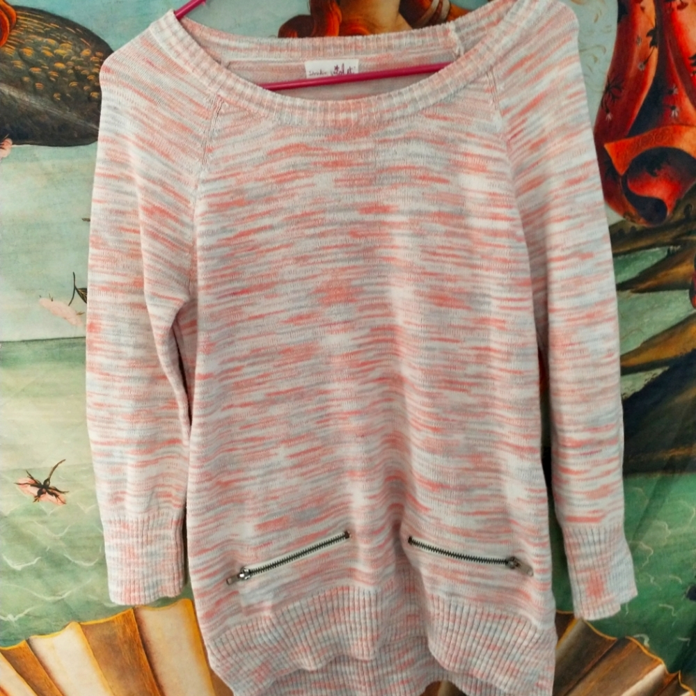 PINK SOFT ZIPPER DETAIL SWEATER